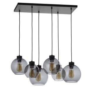 Lampa wisząca CUBUS 2833 TK Lighting 6xE27 15W Szkło Grafit lustrzany