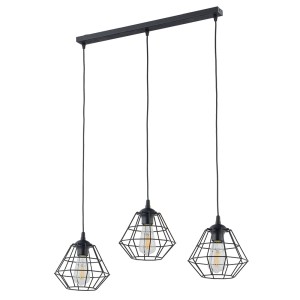 Lampa wisząca DIAMOND 6203 TK Lighting 3xE27 15W Metal Czarny