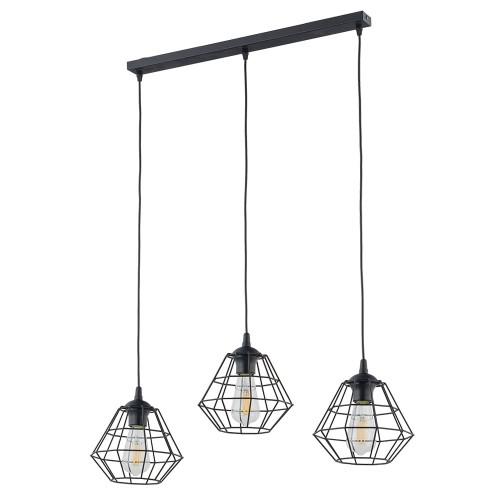 Lampa wisząca DIAMOND 6203 TK Lighting 3xE27 15W Metal Czarny