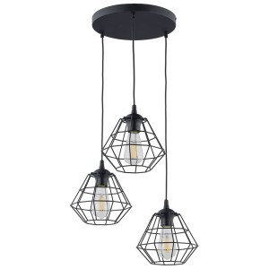 Lampa wisząca DIAMOND 6204 TK Lighting 3xE27 15W Metal Czarny