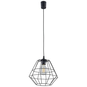 Lampa wisząca DIAMOND TK Lighting 1xE27 15W Metal Czarny.