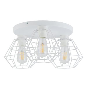 Lampa sufitowa DIAMOND TK Lighting 3xE27 15W metal biały돤