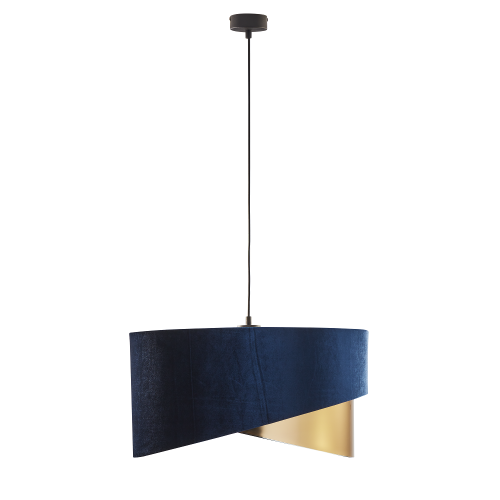 Lampa wisząca TERCINO 6434 TK Lighting 3xE27 15W Tkanina Granatowo / złoty