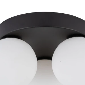 Lampa sufitowa MINI TK Lighting 3xG9 6W Szkło Biały, zbliżenie na biały klosz i czarną podstawę.