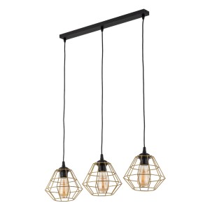 Lampa wisząca DIAMOND 4642 TK Lighting 3xE27 15W Metal Złoty proszek