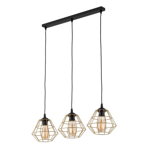 Lampa wisząca DIAMOND 4642 TK Lighting 3xE27 15W Metal Złoty proszek