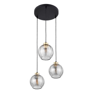 Lampa wisząca DEVI TK Lighting 3xE27 15W Szkło Transparentny.