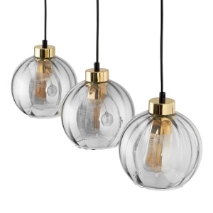 Lampa wisząca DEVI TK Lighting 3xE27 15W Szkło Transparentny trzema przezroczystymi kloszami