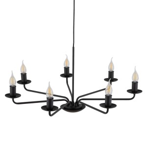 Lampa wisząca LIMAL TK Lighting 7xE14 40W czarna, nowoczesny design z siedmioma żarówkami.