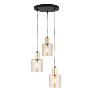 Lampa wisząca SIERRA 6667 TK Lighting 3xE27 15W Szkło Bursztyn