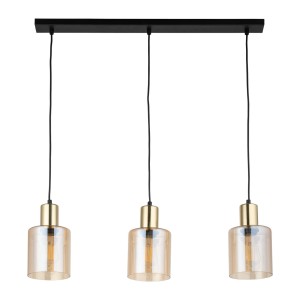 Lampa wisząca SIERRA TK Lighting 3xE27 15W Szkło Bursztyn.