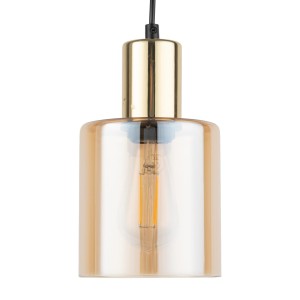 Lampa wisząca SIERRA TK Lighting 1xE27 15W Szkło Bursztyn - zbliżenie.