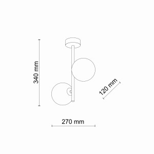 Lampa sufitowa ESTERA TK Lighting 2xG9 6W Szkło Biały rysunek techniczny