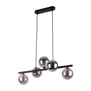 Lampa wisząca ESTERA TK Lighting 5xG9 6W Szkło Biały na białym tle.