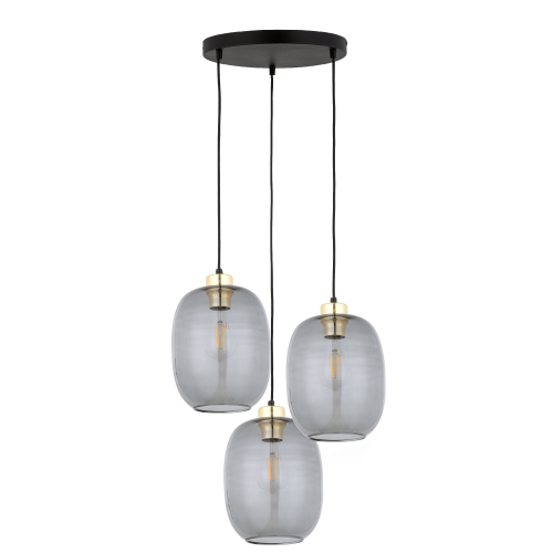 Lampa wisząca DELTA 4840 TK Lighting 3xE27 15W Szkło Graphite