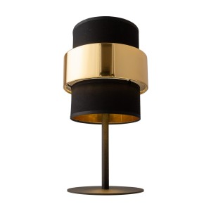 Lampka nocna CALISTO TK Lighting 1xE27 15W Tkanina Czarno złoty