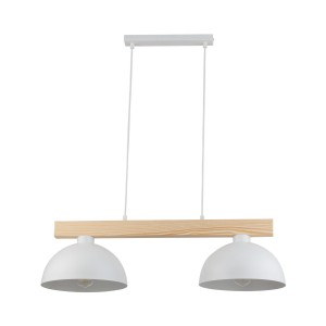 Lampa wisząca OSLO TK Lighting 2xE27 15W Metal Biały - podwójny klosz.