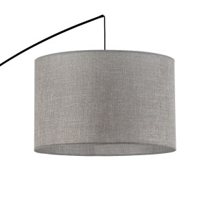 Lampa podłogowa MOBY TK Lighting 1xE27 15W Tkanina Szaro grafitowy abażur.