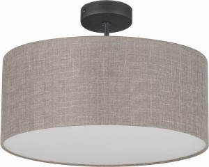 Lampa sufitowa RONDO TK Lighting 4xE27 15W Len Szaro beżowy z białą blendą.