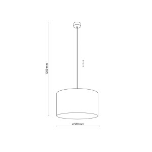 Lampa wisząca MORENO TK Lighting 3xE27 15W Tkanina Czarny rysunek techniczny.