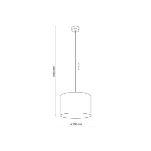Lampa wisząca MORENO TK Lighting 1xE27 15W Tkanina Czarny z regulacją wysokości.