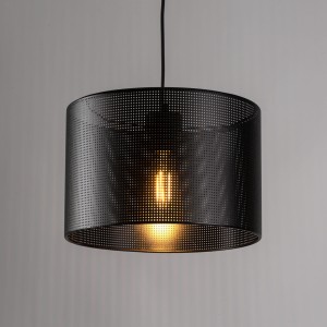 Lampa wisząca MORENO TK Lighting 1xE27 15W Tkanina Czarny.