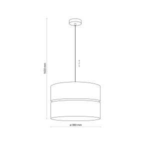 Lampa wisząca ECO TK Lighting 1xE27 15W Tkanina schemat.