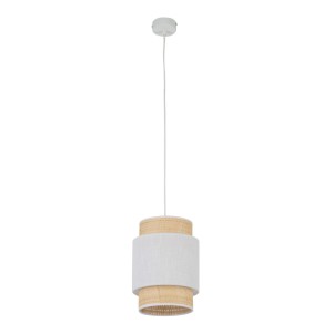 Lampa wisząca BOHO 5652 TK Lighting 1xE27 15W Tkanina + rafi Biały / słomkowy