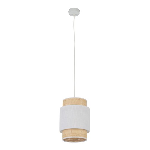 Lampa wisząca BOHO 5652 TK Lighting 1xE27 15W Tkanina + rafi Biały / słomkowy