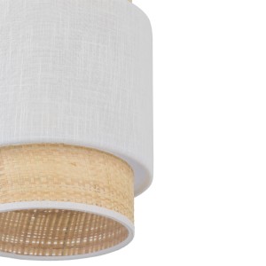 Lampa wisząca BOHO TK Lighting 1xE27 15W Tkanina + rafi Biały / słomkowy.