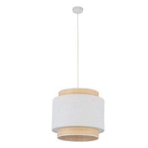 Lampa wisząca BOHO 5653 TK Lighting 1xE27 15W Tkanina + rafi Biały / słomkowy