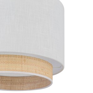 Lampa wisząca BOHO TK Lighting 1xE27 15W Tkanina + rafi Biały / słomkowy.