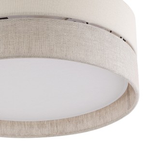 Lampa sufitowa ECO TK Lighting 3xE27 15W Tkanina + tworzywo Szaro beżowy + biała blenda.