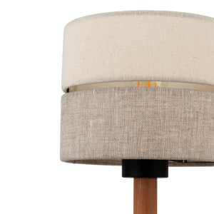 Lampka nocna ECO TK Lighting 1xE27 15W Tkanina Szaro beżowy