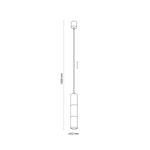 Lampa wisząca VIVIEN TK Lighting 1xGU10 10W, schemat techniczny.