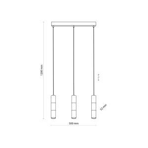 Lampa wisząca VIVIEN TK Lighting 3xGU10 10W schemat.