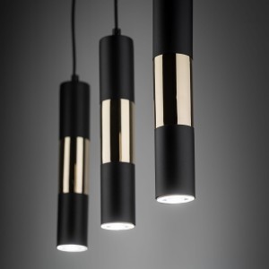 Lampa wisząca VIVIEN TK Lighting 3xGU10 10W czarno-złota nowoczesna.