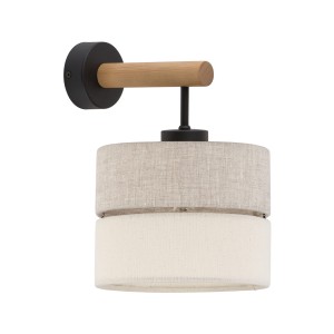 Lampa ścienna Kinkiet ECO 5776 TK Lighting 1xE27 15W Tkanina Szaro beżowy