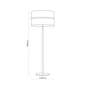 Lampa podłogowa ECO TK Lighting 1xE27 15W Tkanina Szaro beżowy.