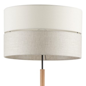 Lampa podłogowa ECO TK Lighting 1xE27 15W w szaro-beżowym kolorze.