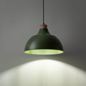 Lampa wisząca CAP TK Lighting 1xE27 15W Metal Zielony oświetlająca ścianę.
