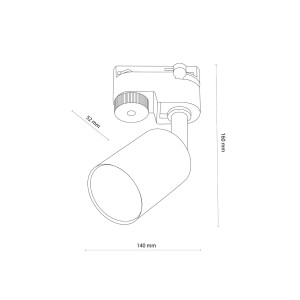 Systemy szynowe TRACER TK Lighting 1xGU10 10W z wymiarami 52 mm x 160 mm x 140 mm.