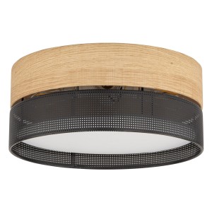 Lampa sufitowa NICOL 4800 TK Lighting 4xE27 15W tworzywo/fornir syntetyczny czarny/dąb naturalny