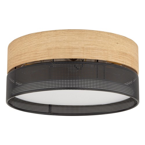 Lampa sufitowa NICOL 4800 TK Lighting 4xE27 15W tworzywo/fornir syntetyczny czarny/dąb naturalny