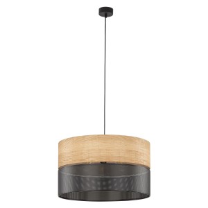 Lampa wisząca NICOL 4798 TK Lighting 3xE27 15W tworzywo/fornir syntetyczny czarny/dąb naturalny