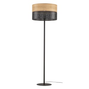 Lampa podłogowa NICOL 5123 TK Lighting 1xE27 15W tworzywo/fornir syntetyczny czarny/dąb naturalny