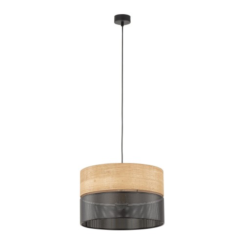 Lampa wisząca NICOL 4799 TK Lighting 1xE27 15W tworzywo/fornir syntetyczny czarny/dąb naturalny