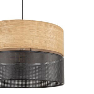 Lampa wisząca NICOL TK Lighting, czarny fornir i naturalny dąb, nowoczesne oświetlenie.