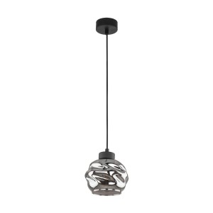 Lampa wisząca ZULIA TK Lighting szklana grafit lustrzany.