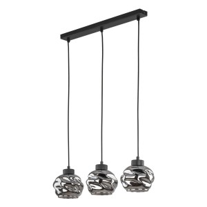Lampa wisząca ZULIA 5725 TK Lighting 3xE27 15W Szkło Grafit lustrzany